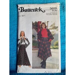 Butterick 5619 skirt midi shawl pattern sz 26